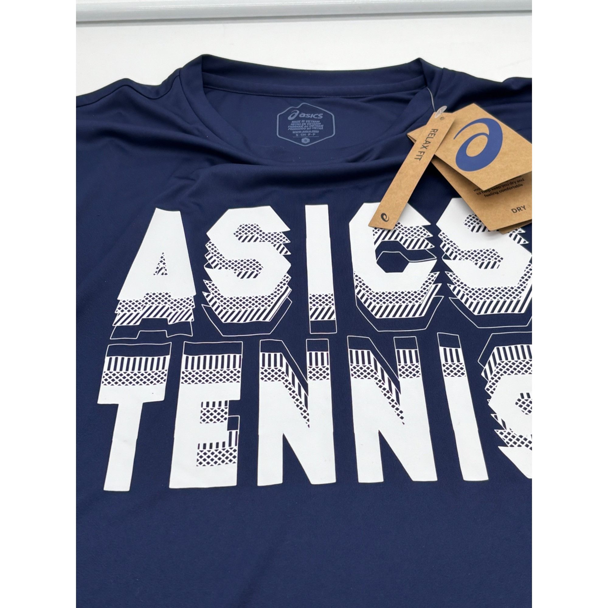 Asics ASICS Women's Court Graphic Cropped Tennis Tee, Navy, S Size S / US 4 / IT 40 - 6 Thumbnail