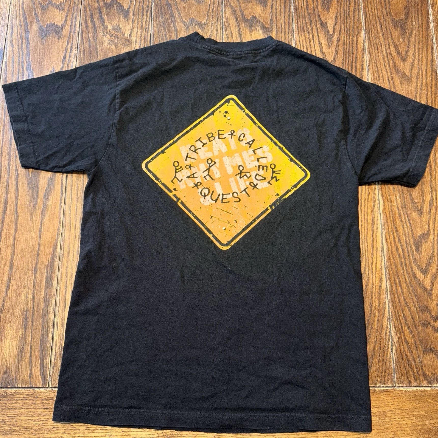 Quest A Tribe Called Quest ATCQ Hip Hop T Shirt Men’s Medium 90s Black Cotton Crew Neck Short Sleeve Solid Graphic Print Double-Sided Regular ATCQ Brand Men Size US M / EU 48-50 / 2 - 4 Thumbnail