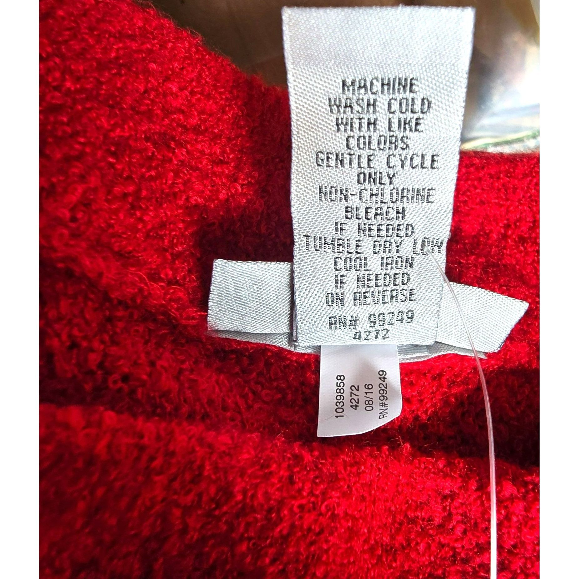 Other Catherines Red Sweater Bouclé Knit Mockneck Tunic Size 3X 26 Size 3XL / US 20-22 - 10 Thumbnail