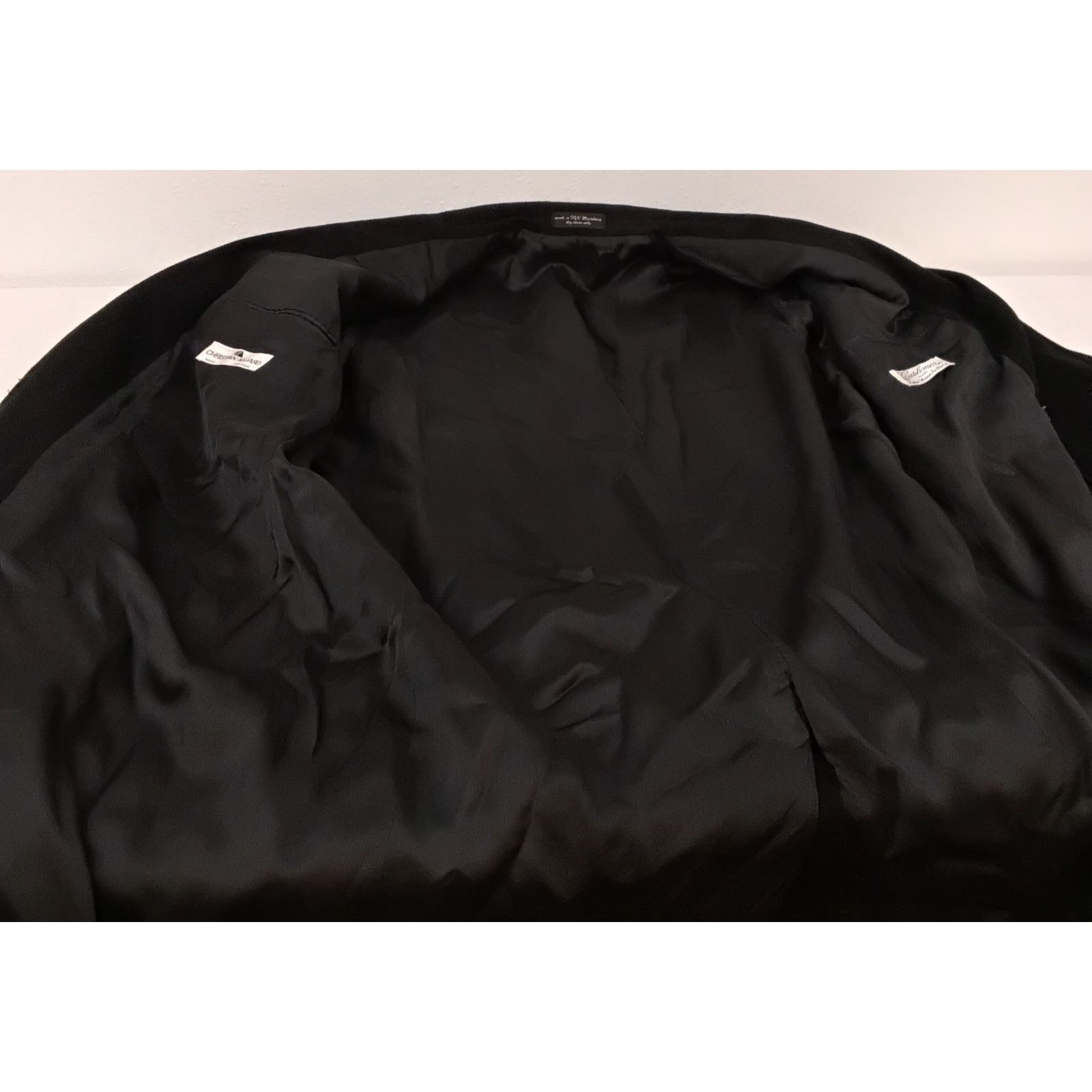 Other Christian Aujard Peacoat Men's 46 Chest Black Cashmere Blend Size US L / EU 52-54 / 3 - 5 Thumbnail
