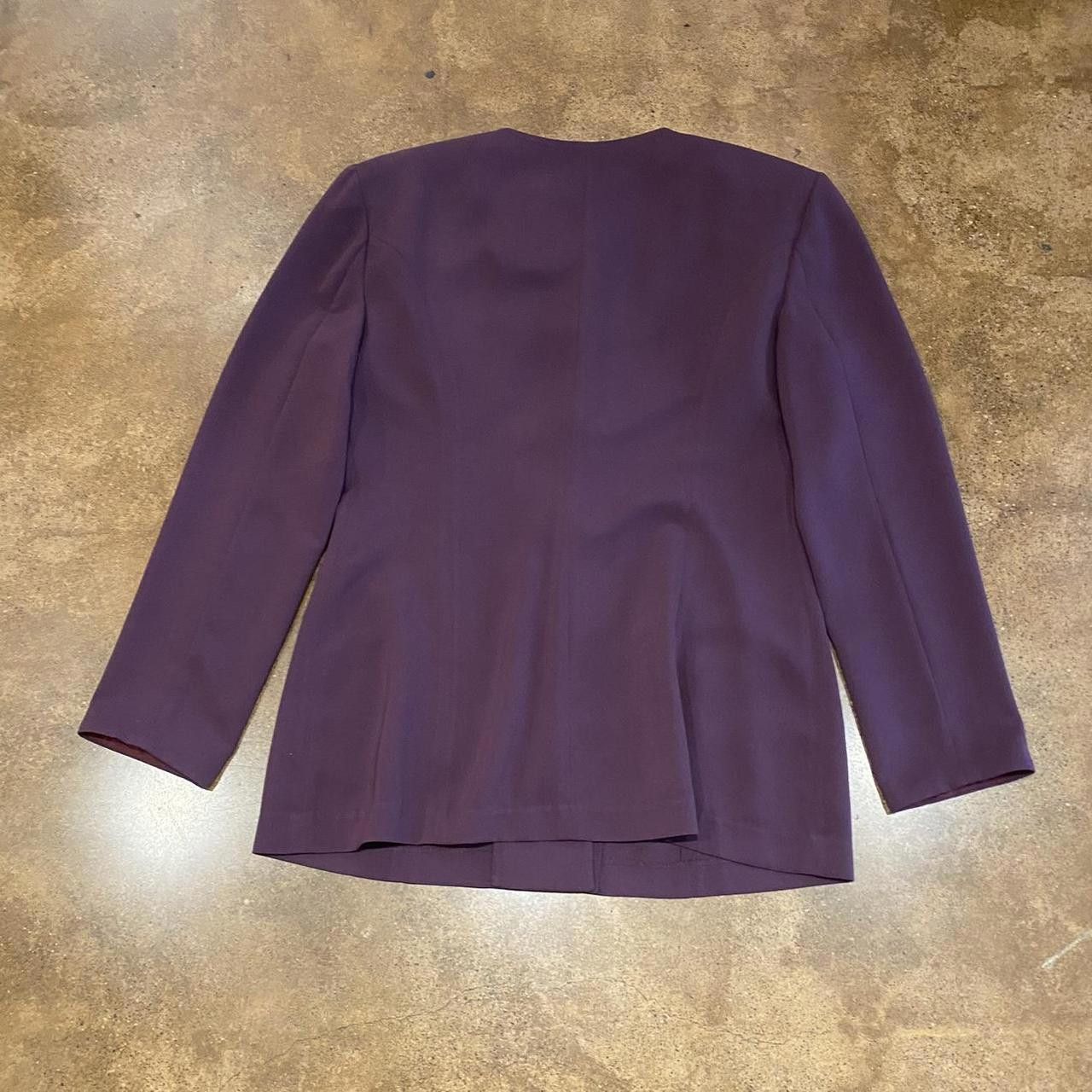 Designer Purple Plum Flower Button Blazer Size M / US 6-8 / IT 42-44 - 6 Thumbnail