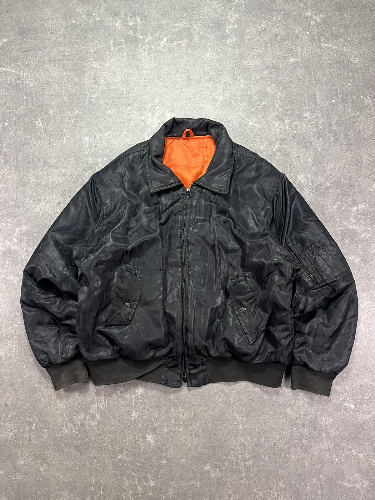 Japanese Brand 90s St. Army Industries Distressed Faded Bomber Jacket XXL Size US XXL / EU 58 / 5 - 1 Thumbnail