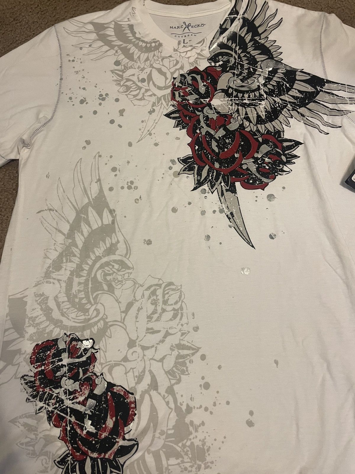 Marc Ecko Vintage Y2K Marc Ecko Big Print Tee Shirt Size L V Neck NWT Size US L / EU 52-54 / 3 - 2 Thumbnail
