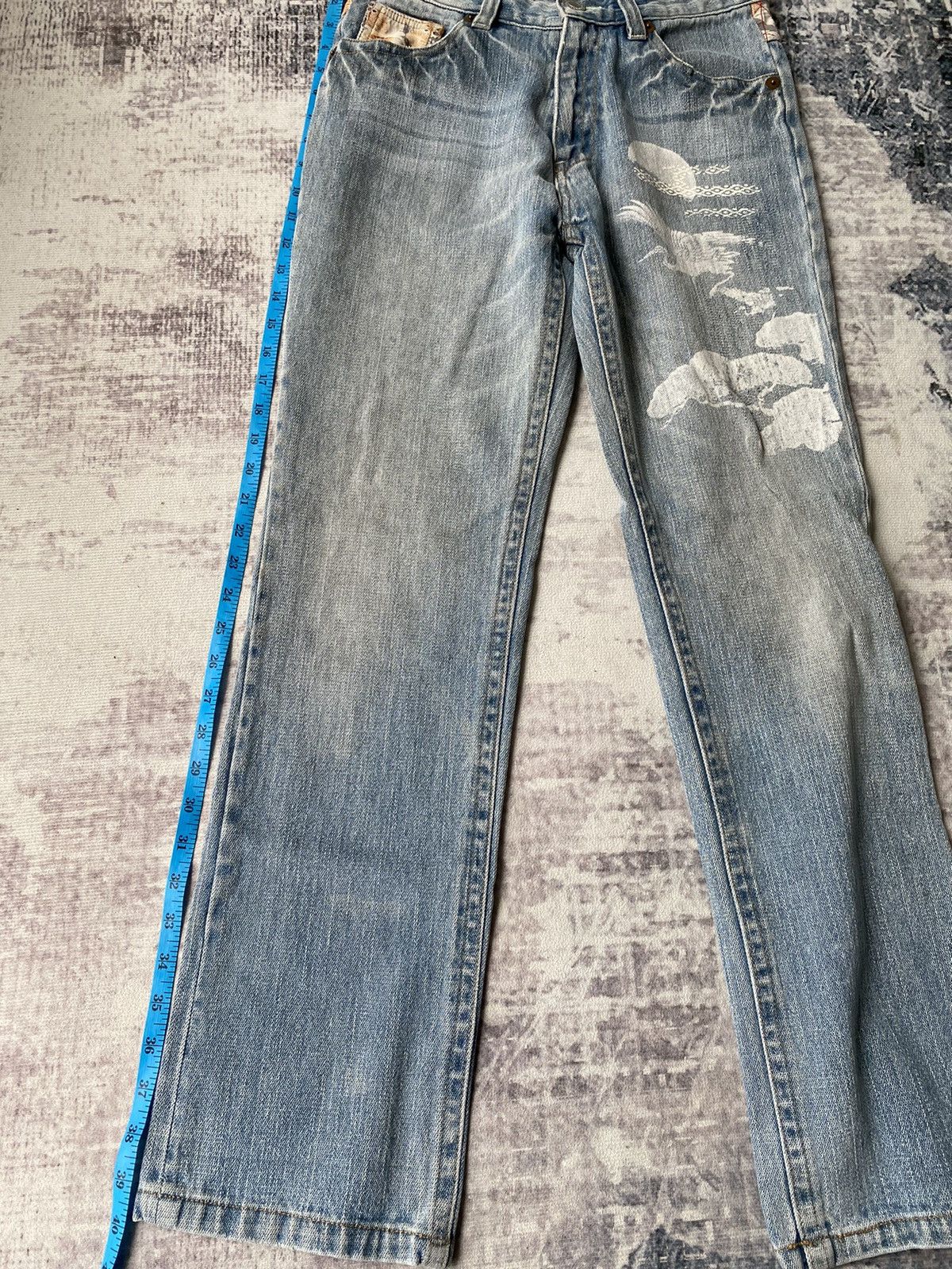 Ed Hardy × Japanese Brand × Vintage Japanese Art Motive Printed Jeans Size US 29 - 12 Thumbnail
