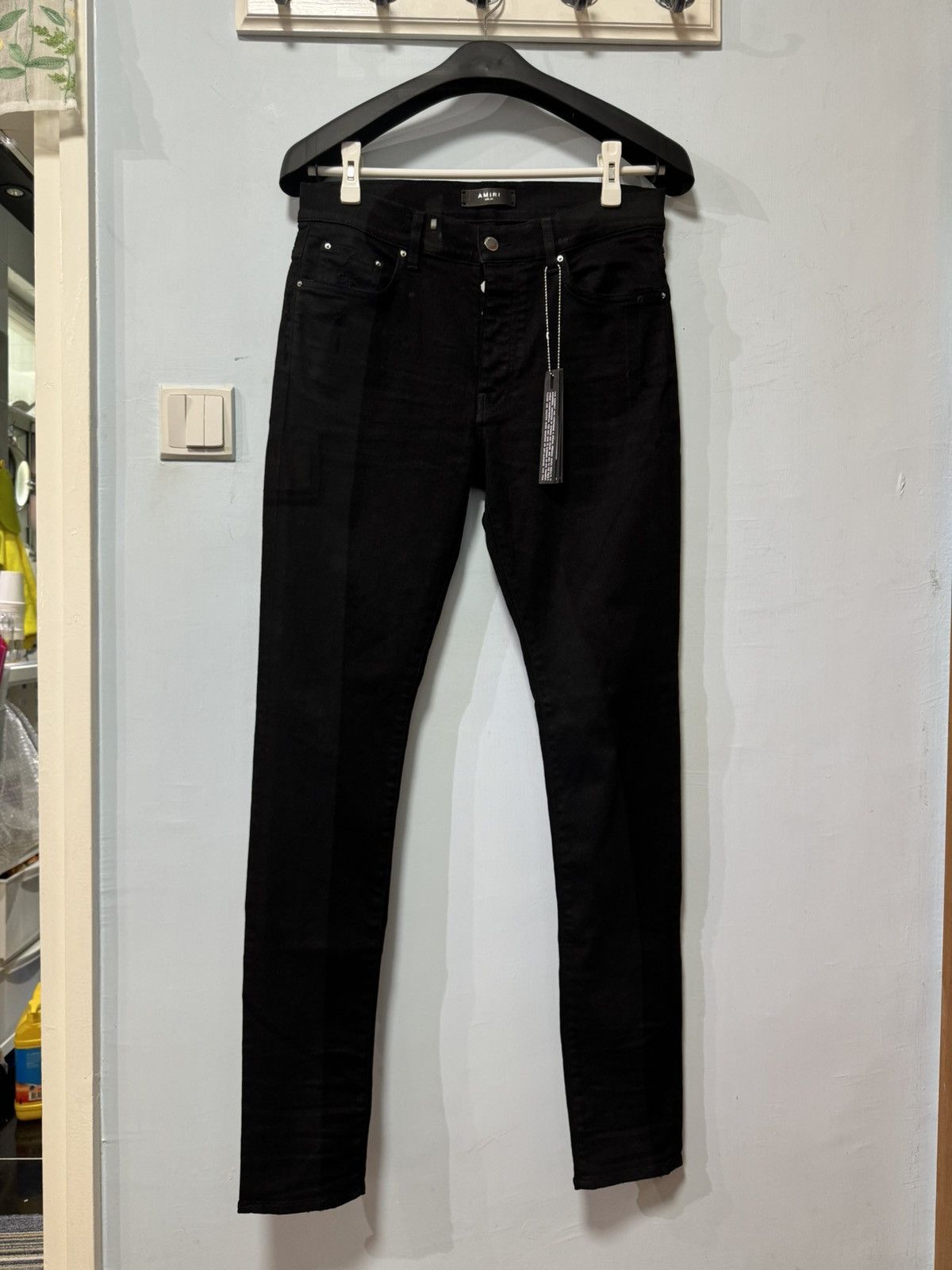 image of Amiri Stack Black Jeans, Men's (Size 33)