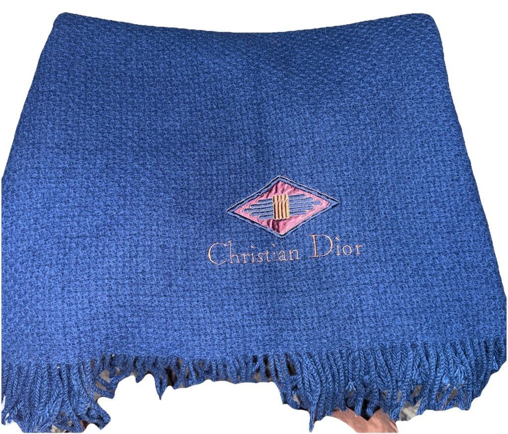 Dior Christian Dior Oblique Throw Blanket Embroidered Logo1990’s Size ONE SIZE - 1 Thumbnail