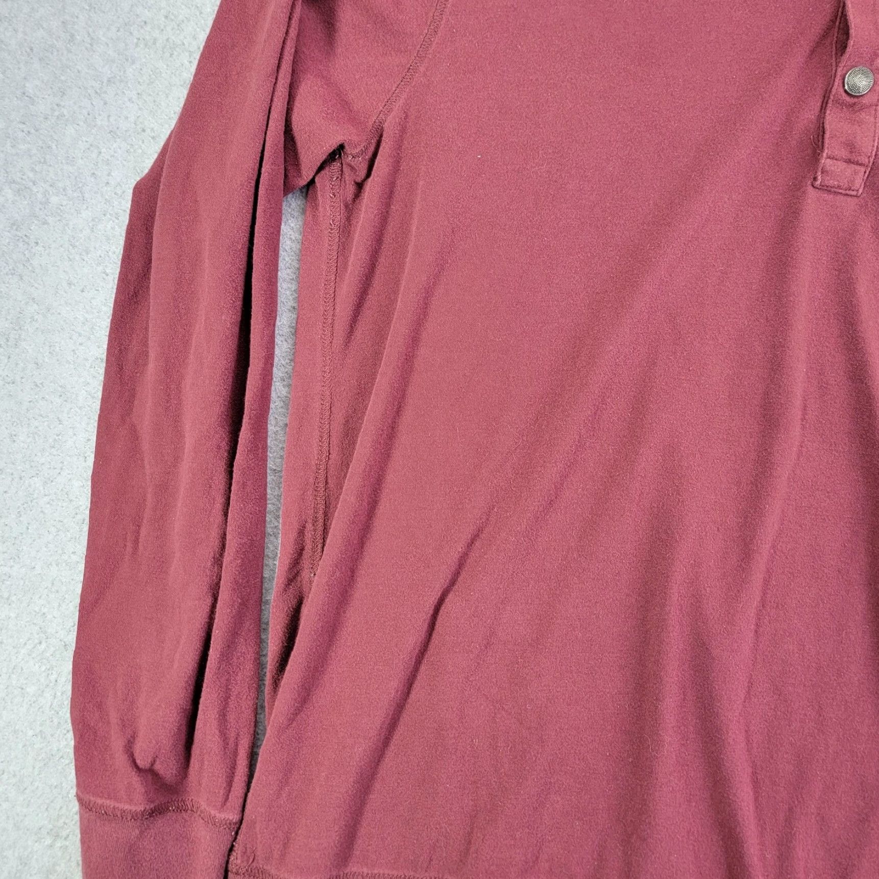Lucky Brand Lucky Brand Sweatshirt Mens Large Red Mock Neck Snap Henley Saturday Stretch Size US L / EU 52-54 / 3 - 4 Thumbnail