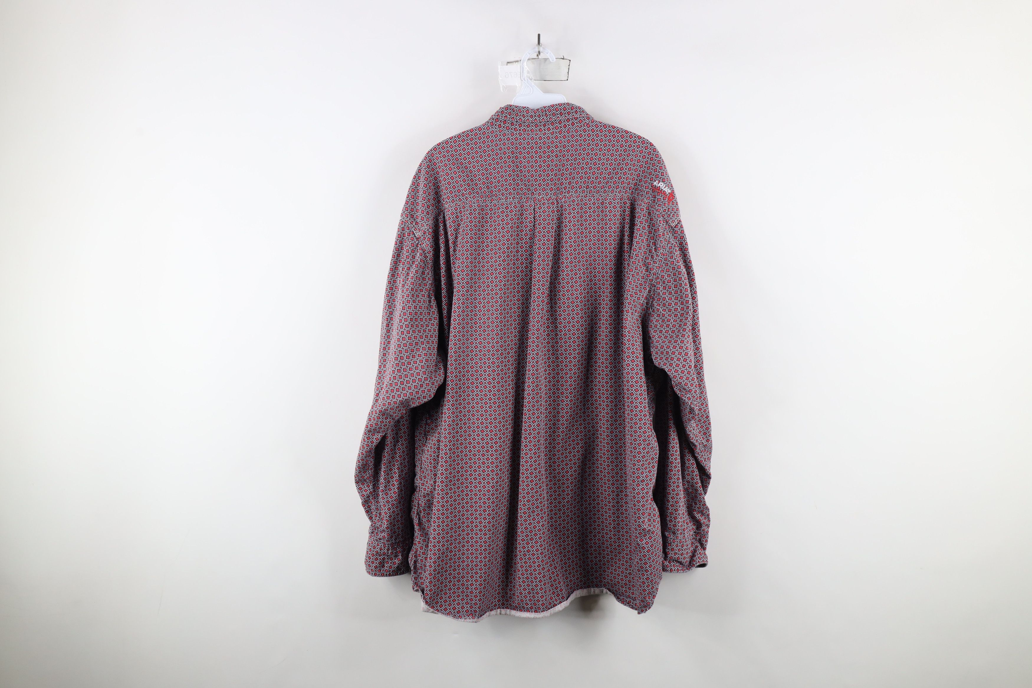Ariat × Vintage Ariat FR Fire Flame Resistant Geometric Button Shirt Red Size US XXL / EU 58 / 5 - 12 Thumbnail