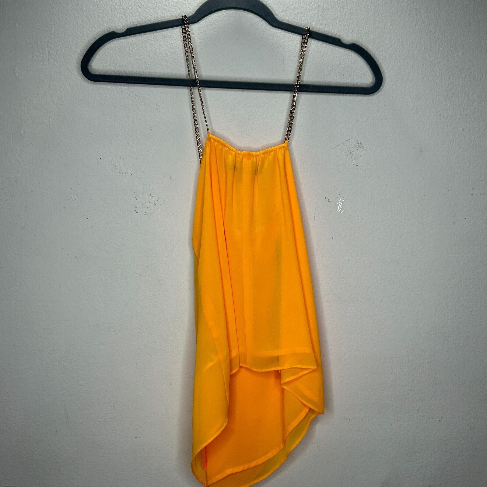 Other Marciano Yellow Tiered Ruffle Round Neck Chain Strap Blouse Size S / US 4 / IT 40 - 4 Thumbnail