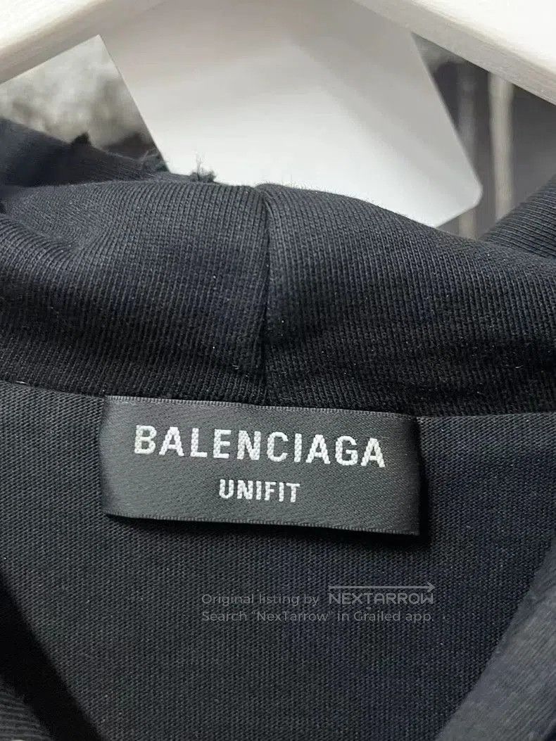 Balenciaga Balenciaga Black Distressed Logo Hoodie. Size US S / EU 44-46 / 1 - 7 Thumbnail