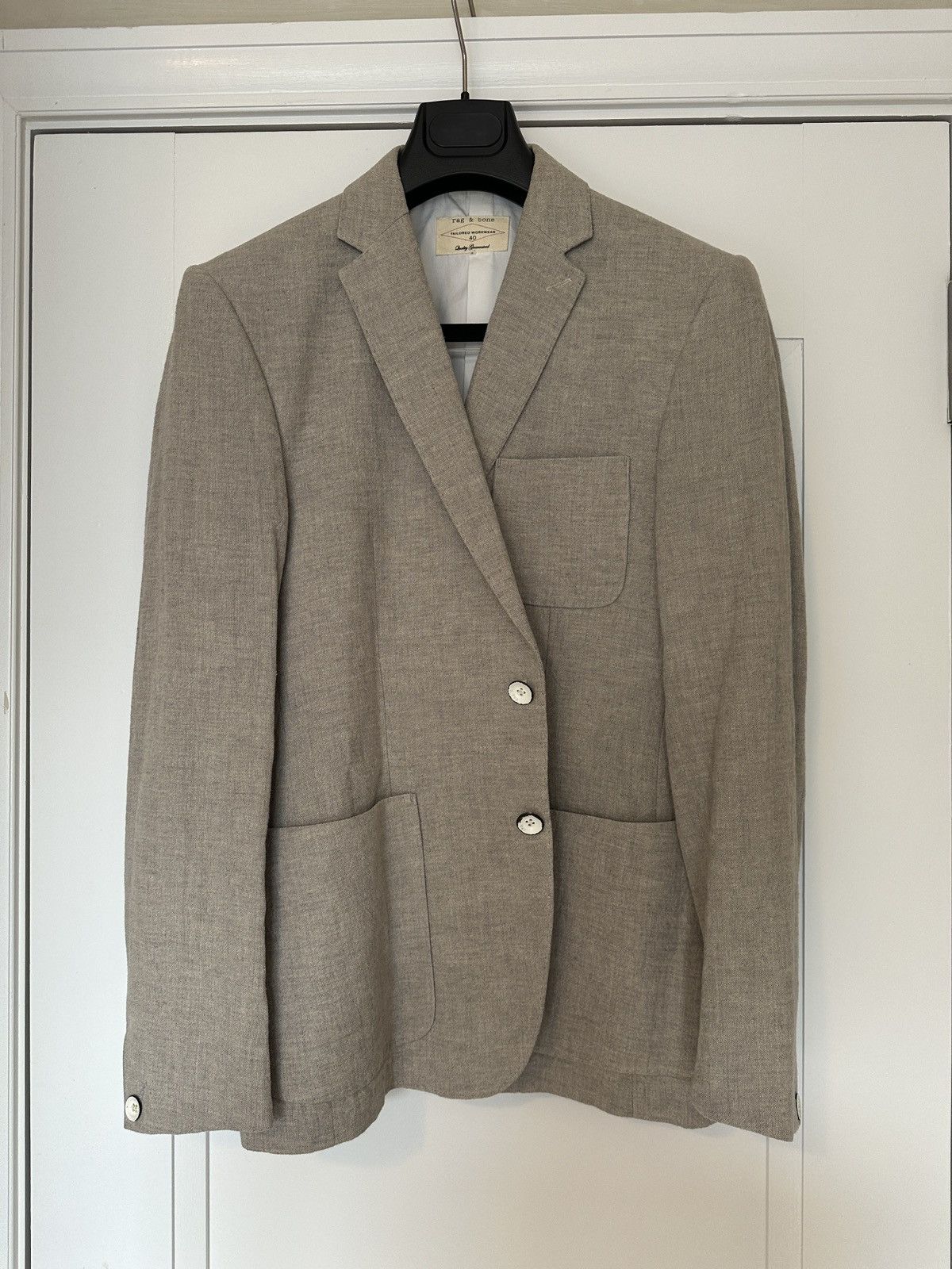 Rag & Bone Half-lined Notch Collar Linen Blazer Size 38R - 2 Thumbnail