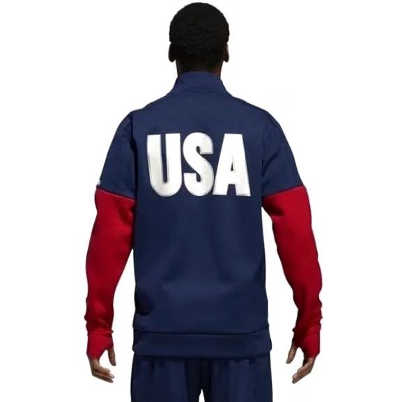 Adidas Adidas USA Volleyball Jacket 1/4 Zip Pullover Shirt Mens Medium Blue White Red Size US M / EU 48-50 / 2 - 2 Thumbnail