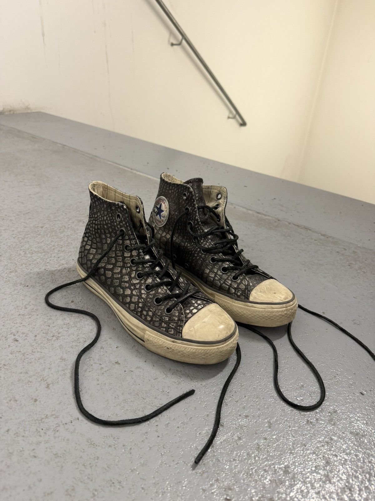 Converse John Varvatos x Converse Ashed Aged High Top Sneakers Size US 9.5 / IT 39.5 - 1 Thumbnail