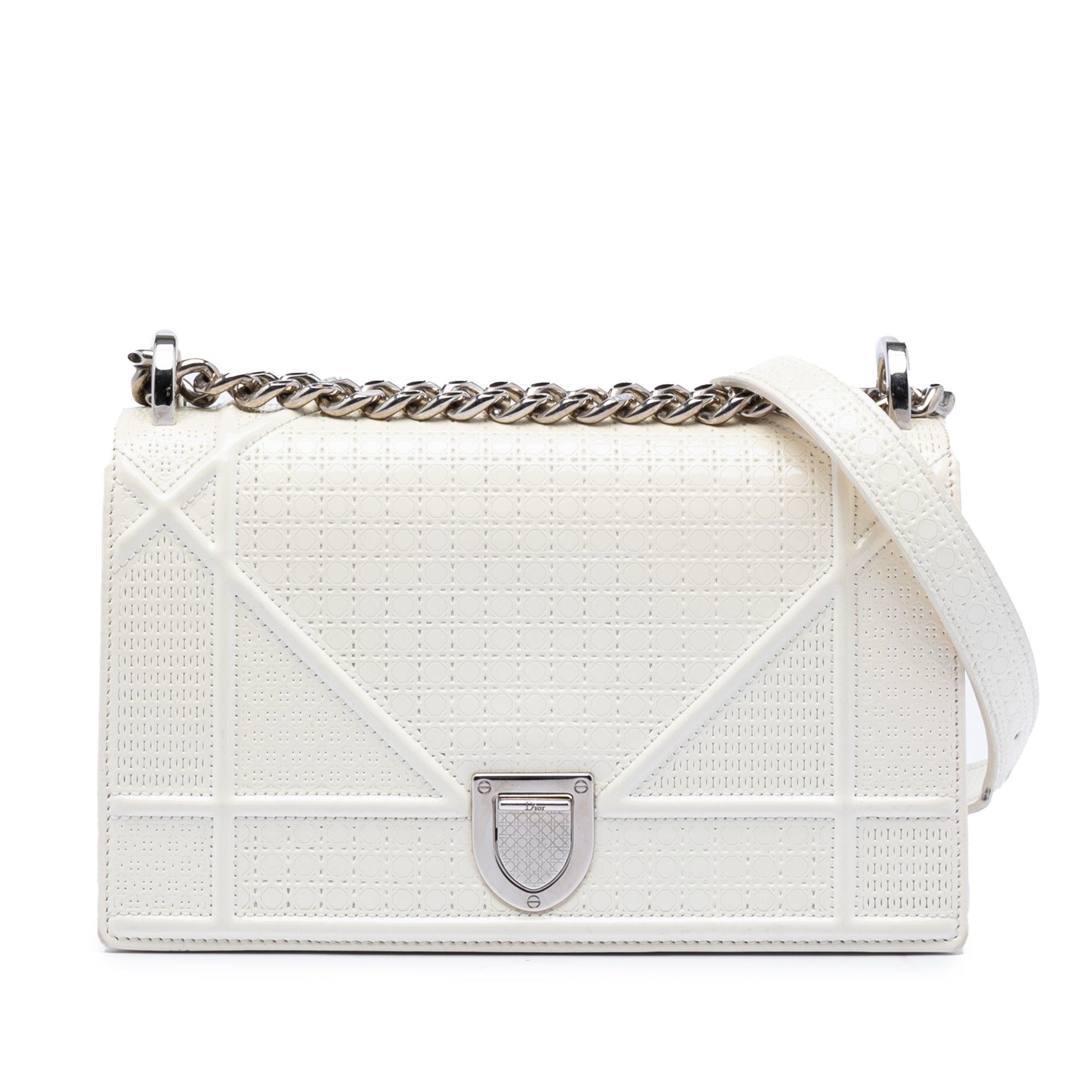 Dior Medium Patent Microcannage Diorama Flap Size ONE SIZE - 1 Thumbnail