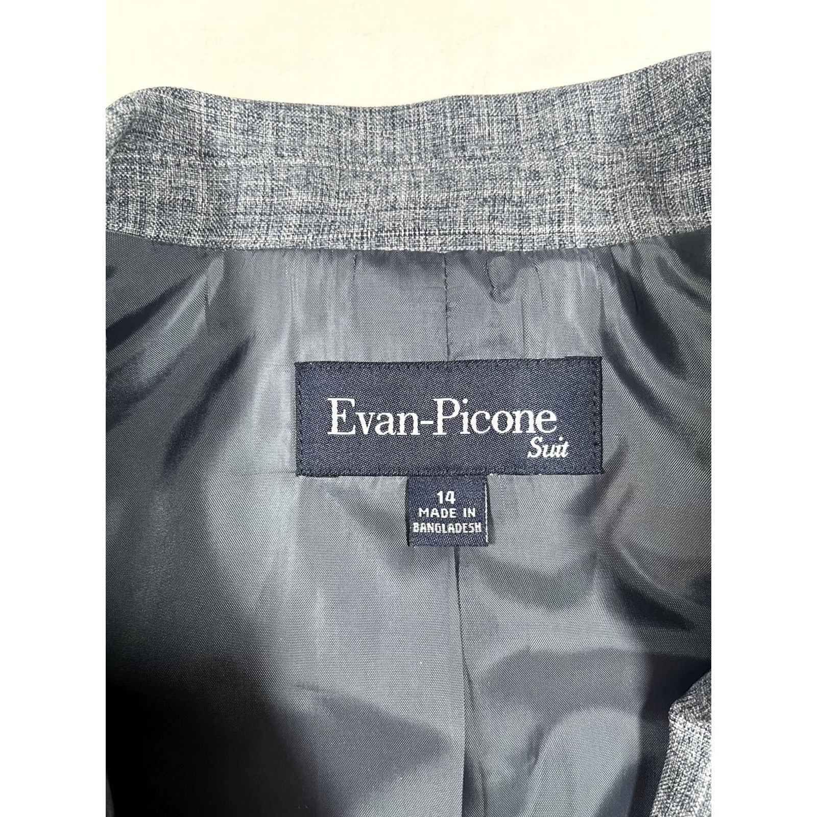 Evan Picone VINTAGE Evan-Picone Blazer Jacket Womens 14 Gray Check Tailored Lined Workwear Size XL / US 12-14 / IT 48-50 - 3 Thumbnail