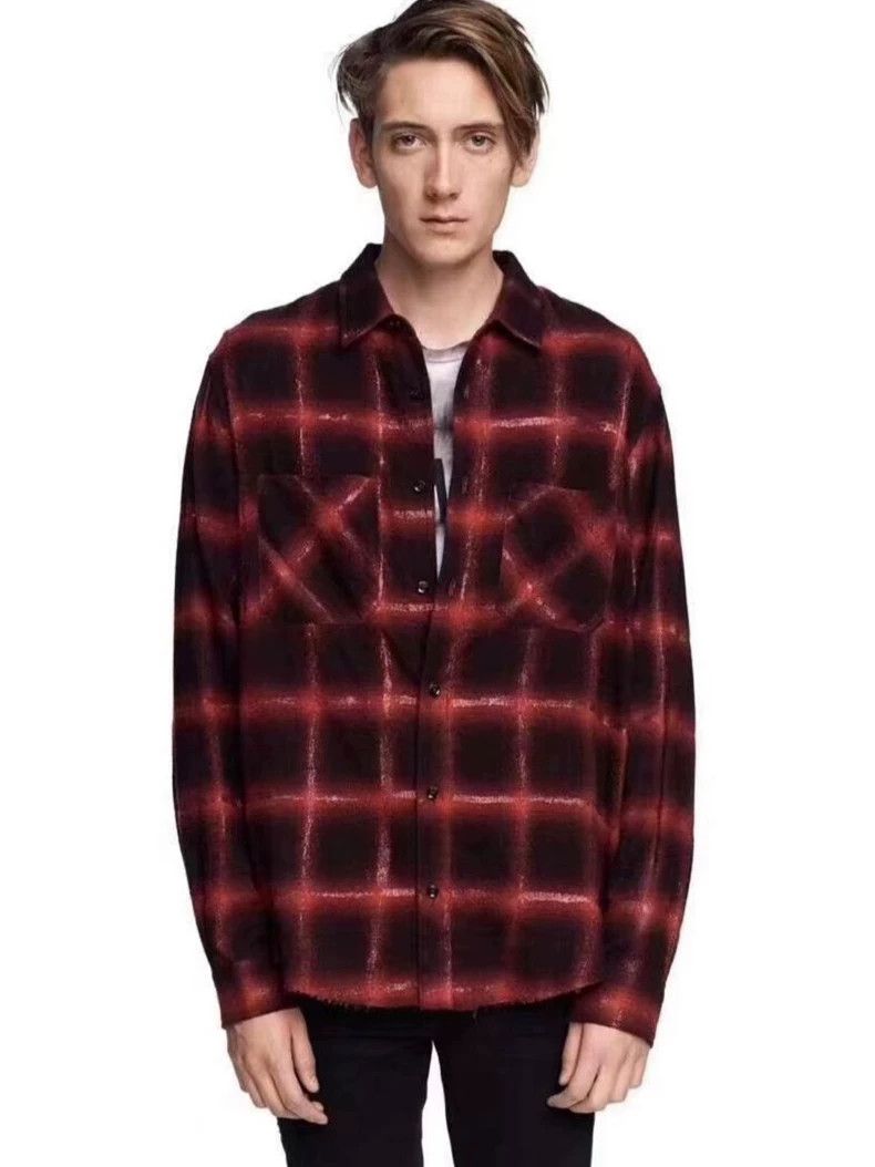 Amiri Amiri Black and red checkered glitter shirt Size US L / EU 52-54 / 3 - 6 Thumbnail