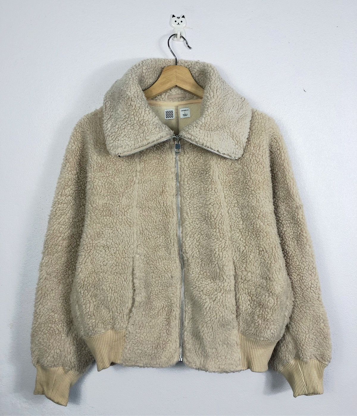 image of Christophe Lemaire x Lemaire Uniqlo X Lemaire Uuuu Fleece Zipper Jacket in Light Brown (Size Large)