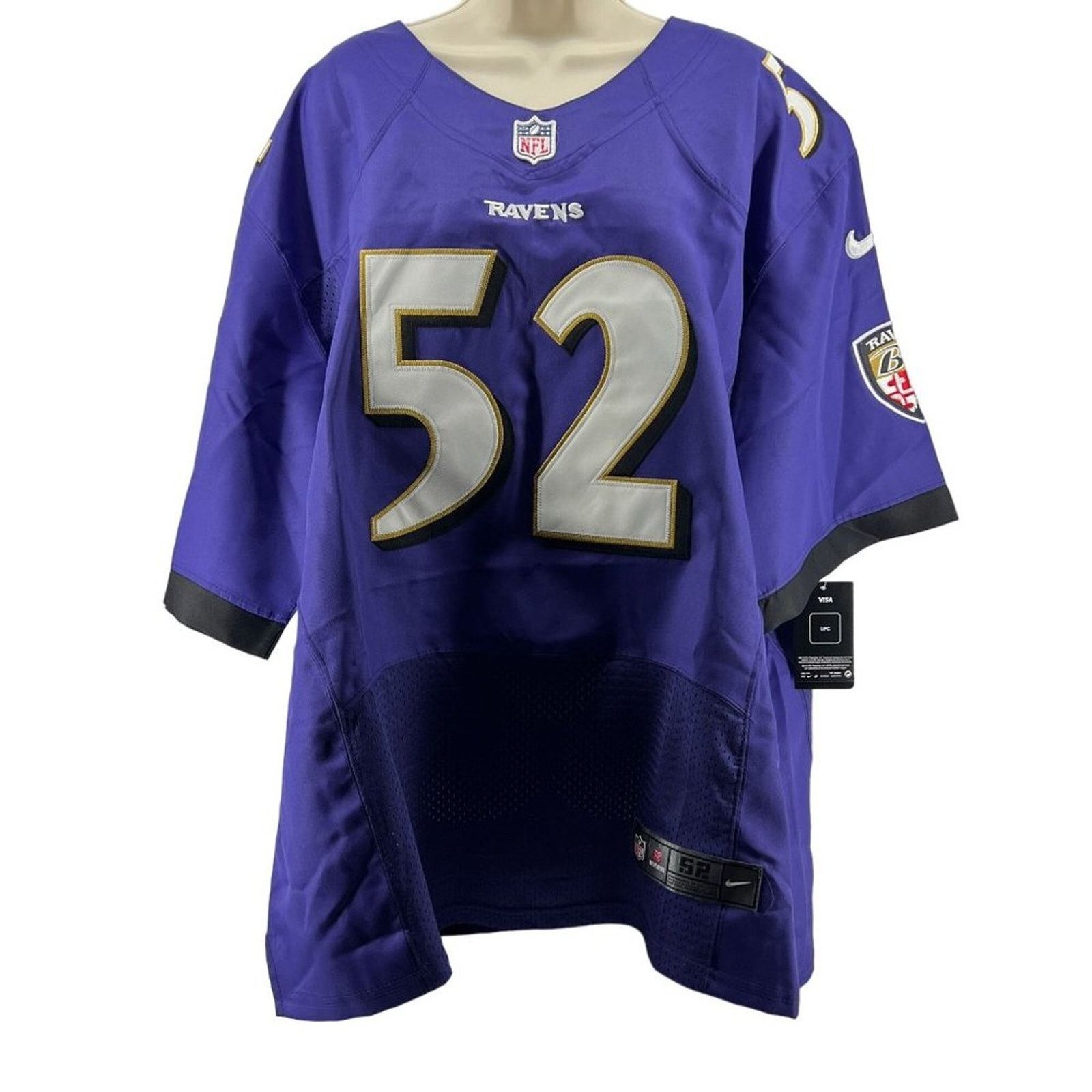 Nike Nike Purple NFL Baltimore Ravens Ray Lewis #52 Home Football Size US XL / EU 56 / 4 - 1 Thumbnail