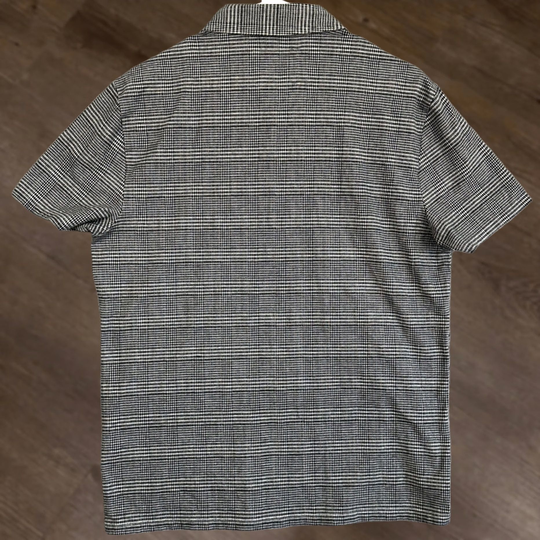 Express VINTAGE Express Polo Shirt Mens Large Gray Black Houndstooth Short Sleeve Stretch Rugby Size US L / EU 52-54 / 3 - 1 Thumbnail