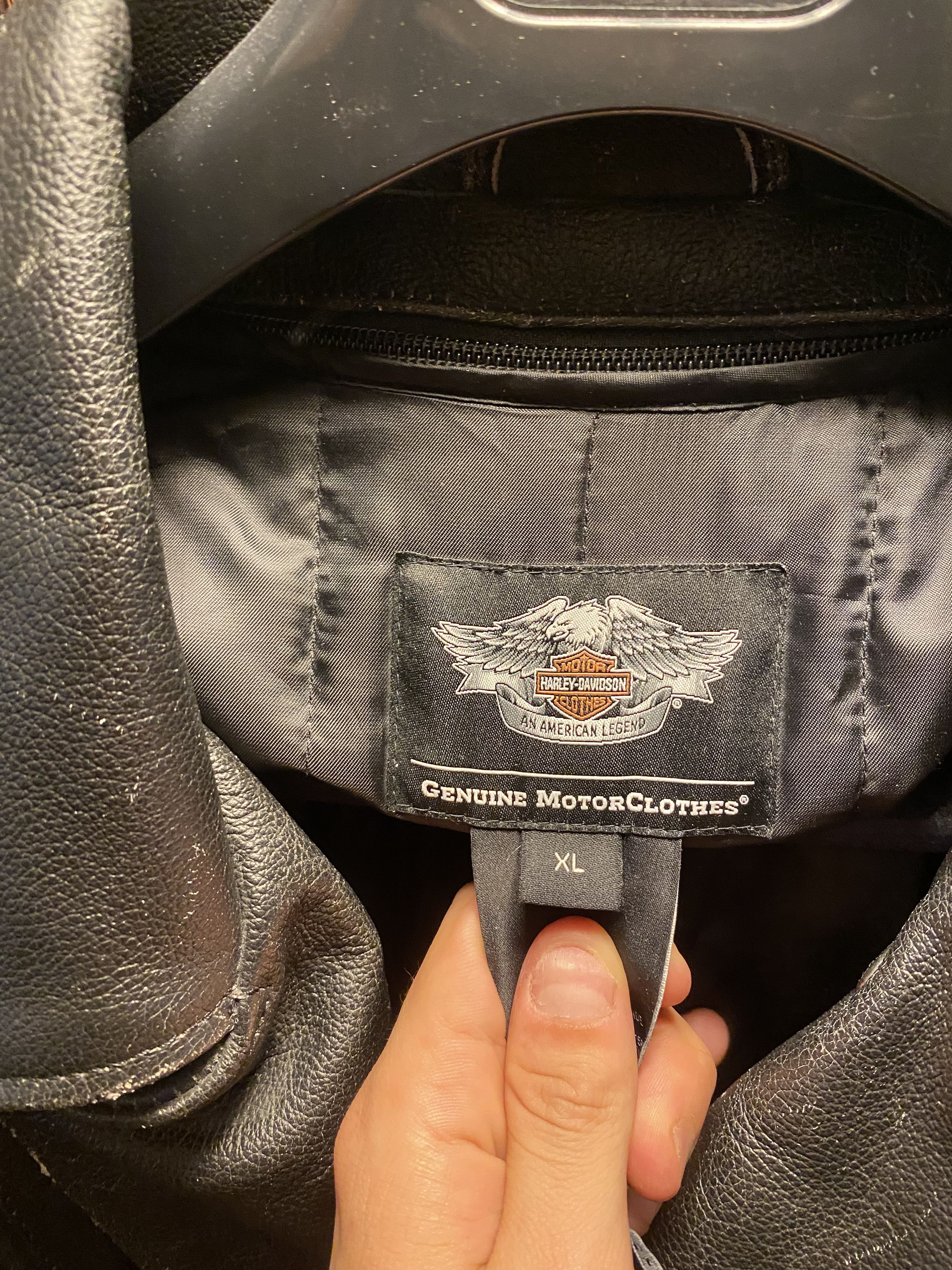 Harley Davidson HEAVY "OG" LEATHER BELT JACKET Size US XL / EU 56 / 4 - 4 Thumbnail