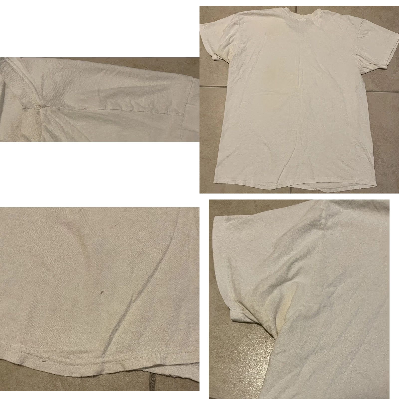 Hanes VINTAGE Hanes T-Shirt 80s 90s Distressed White XL Men Short Sleeve Grunge Punk Biker Skate Surf Trucker Destroyed Faded Logo Size US XL / EU 56 / 4 - 9 Thumbnail