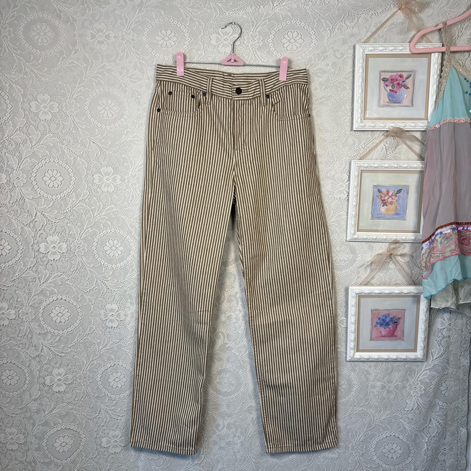 Levi's vintage levi's cottage core striped brown pants Size 28" / US 6 / IT 42 - 3 Thumbnail