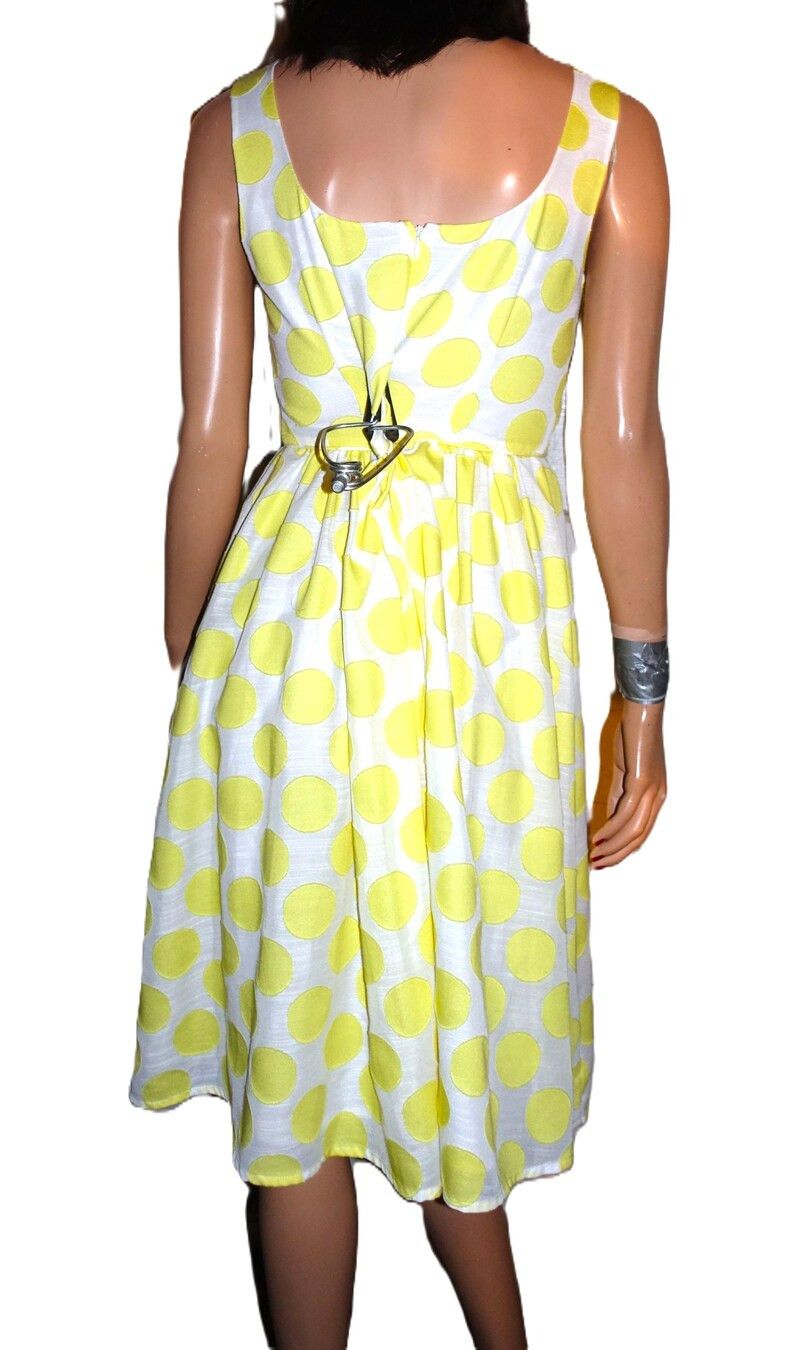 Loft Ann Taylor Loft Yellow White Polka Dot Dress 4 Size S / US 4 / IT 40 - 5 Thumbnail