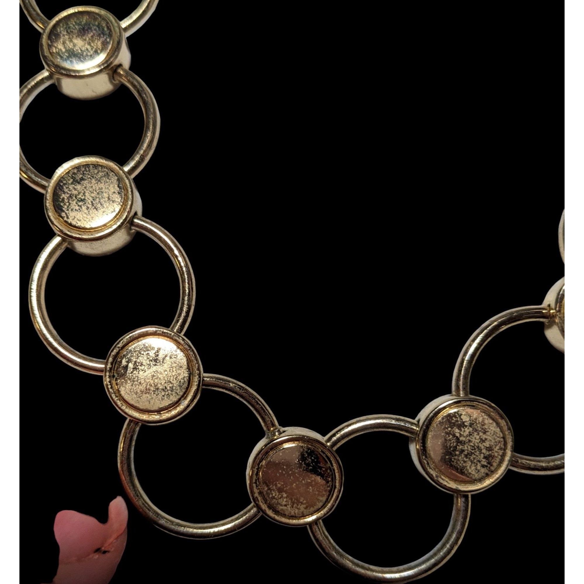 Other Unique Modern Interlinked Gold Ring Necklace Size ONE SIZE - 3 Thumbnail