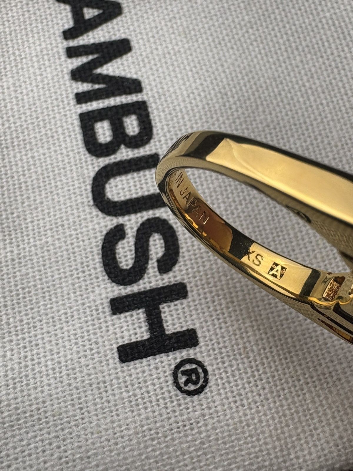 Ambush Design AMBUSH logo-lettering ring 18k gold plated Size ONE SIZE - 6 Thumbnail