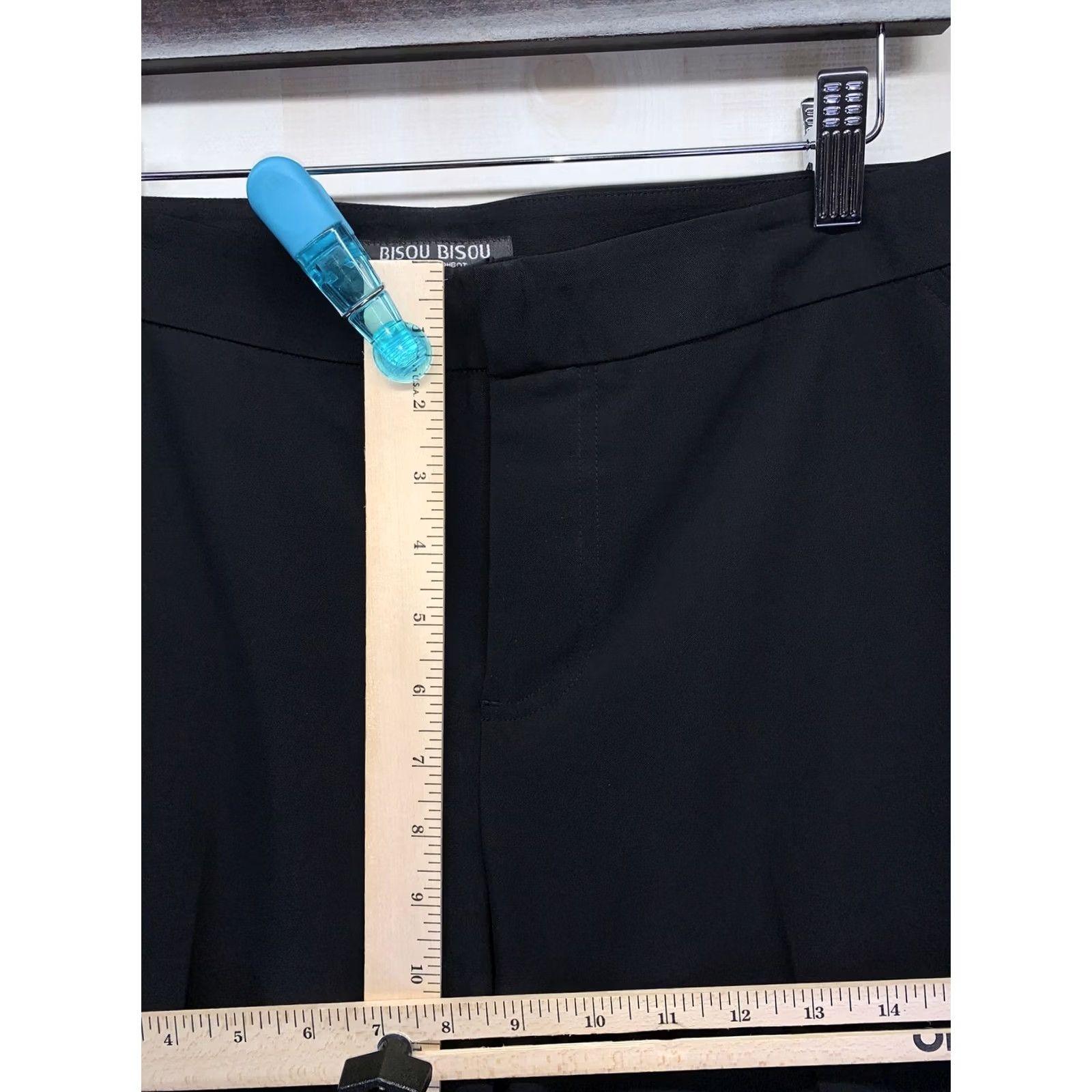 Vintage BISOU BISOU Women’s SZ 14 Crease Front Wode Leg Black Pants NWT-4122 Size 36" / US 14 / IT 50 - 3 Thumbnail
