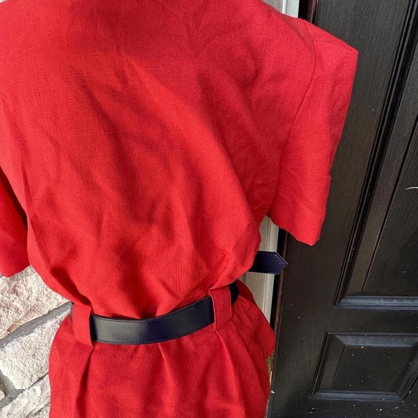 Other Red Leslie Fay vintage 80s short sleeve blouse Size M / US 6-8 / IT 42-44 - 2 Thumbnail