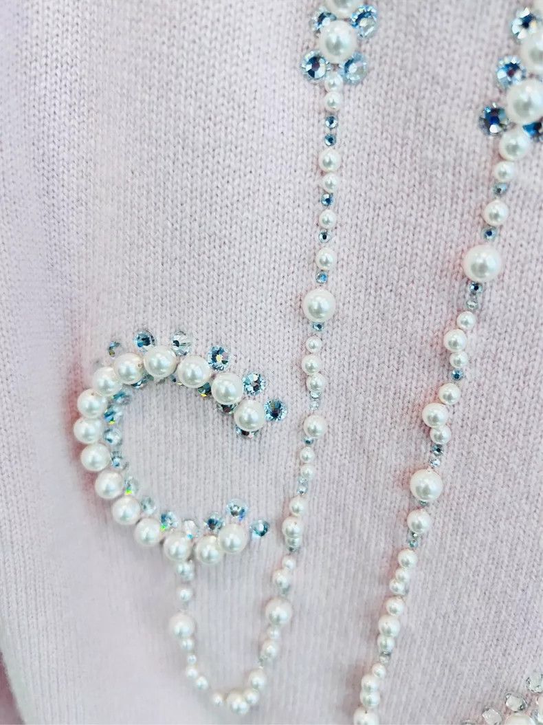 Chanel Chanel Pink pearl sweater Size XXS / US 00 / IT 34 - 4 Thumbnail