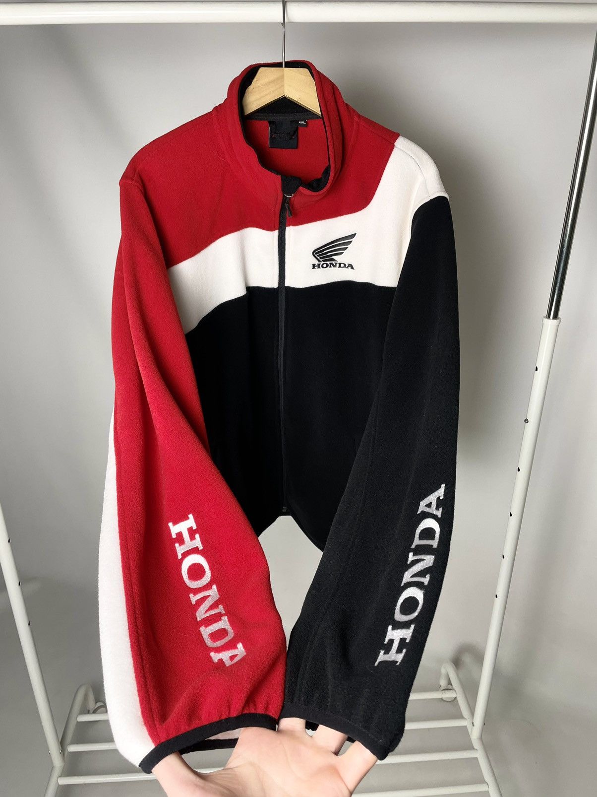 Honda Vintage Honda 🈵 Red Fleece Racing Sponsor Jacket Size US XXL / EU 58 / 5 - 1 Thumbnail