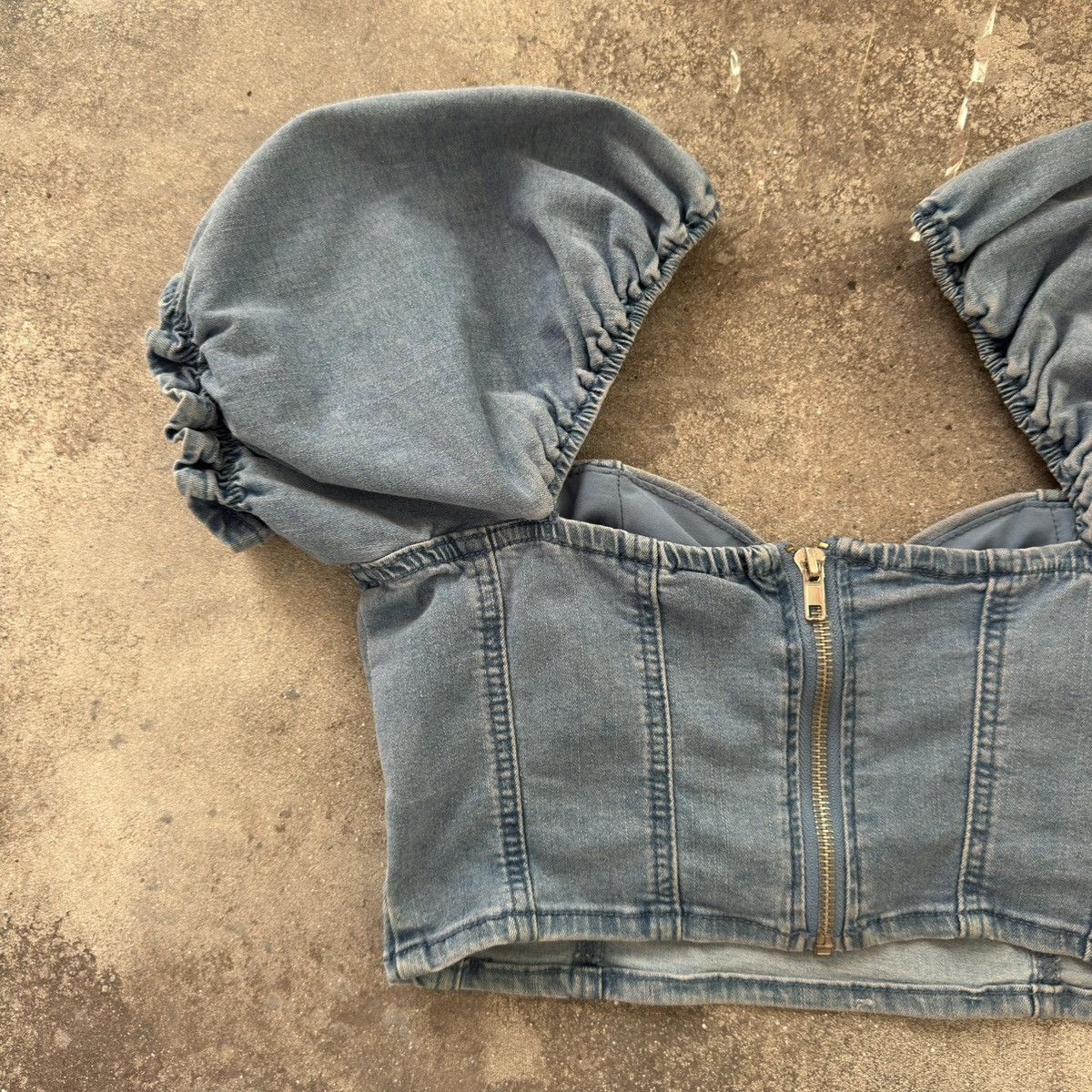 Japanese Brand × Vintage Super Sexy Vintage Denim Top (Gaultier Style) Size S / US 4 / IT 40 - 6 Thumbnail