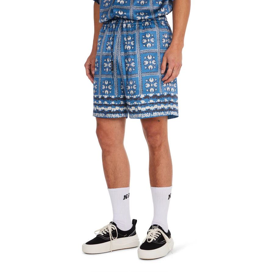 Nahmias o1h1sh11224 Tield Silk Shorts in Tiled Print Size US 34 / EU 50 - 3 Thumbnail
