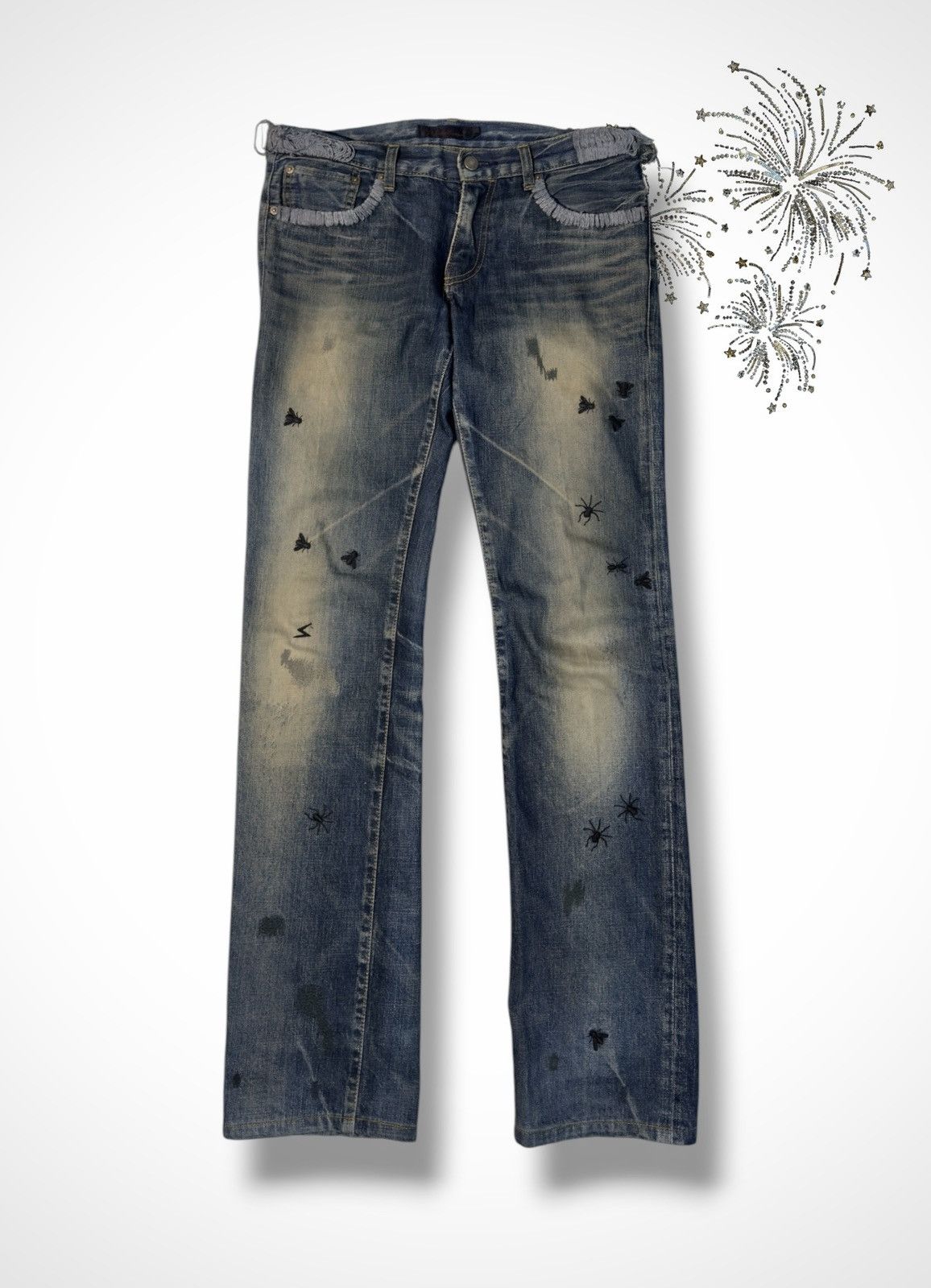 Undercover Undercover AW06 “Guru Guru” Bug Denim Size US 29 - 1 Thumbnail