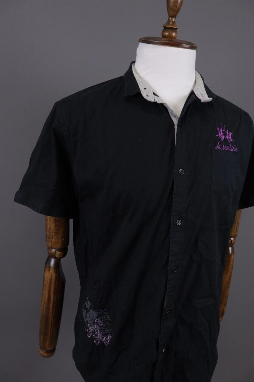 La Martina La Marina Buenos Aires Slim Fit Black Shirt Size XL Size US XL / EU 56 / 4 - 5 Thumbnail