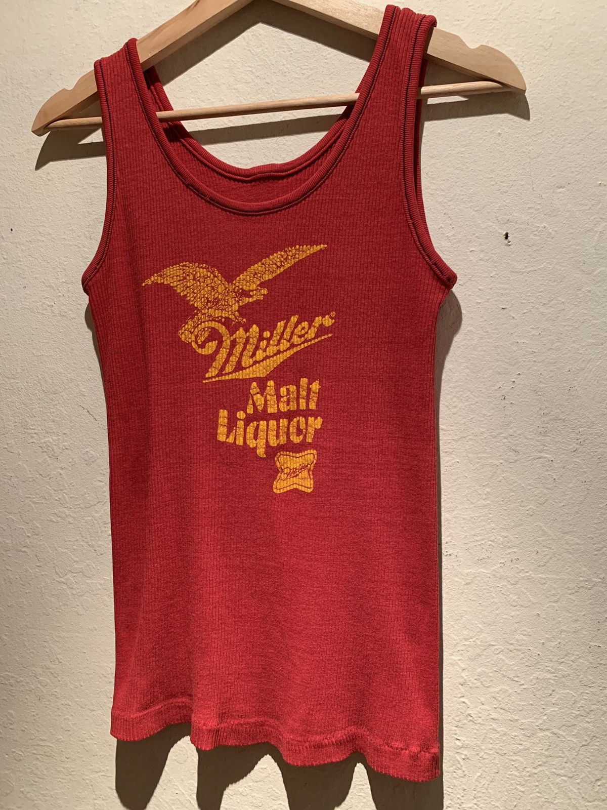 image of Made In USA x Miller High Life Vintage 1970S Miller Malt Liquor High Life Ss Tank Top in Red/Yellow