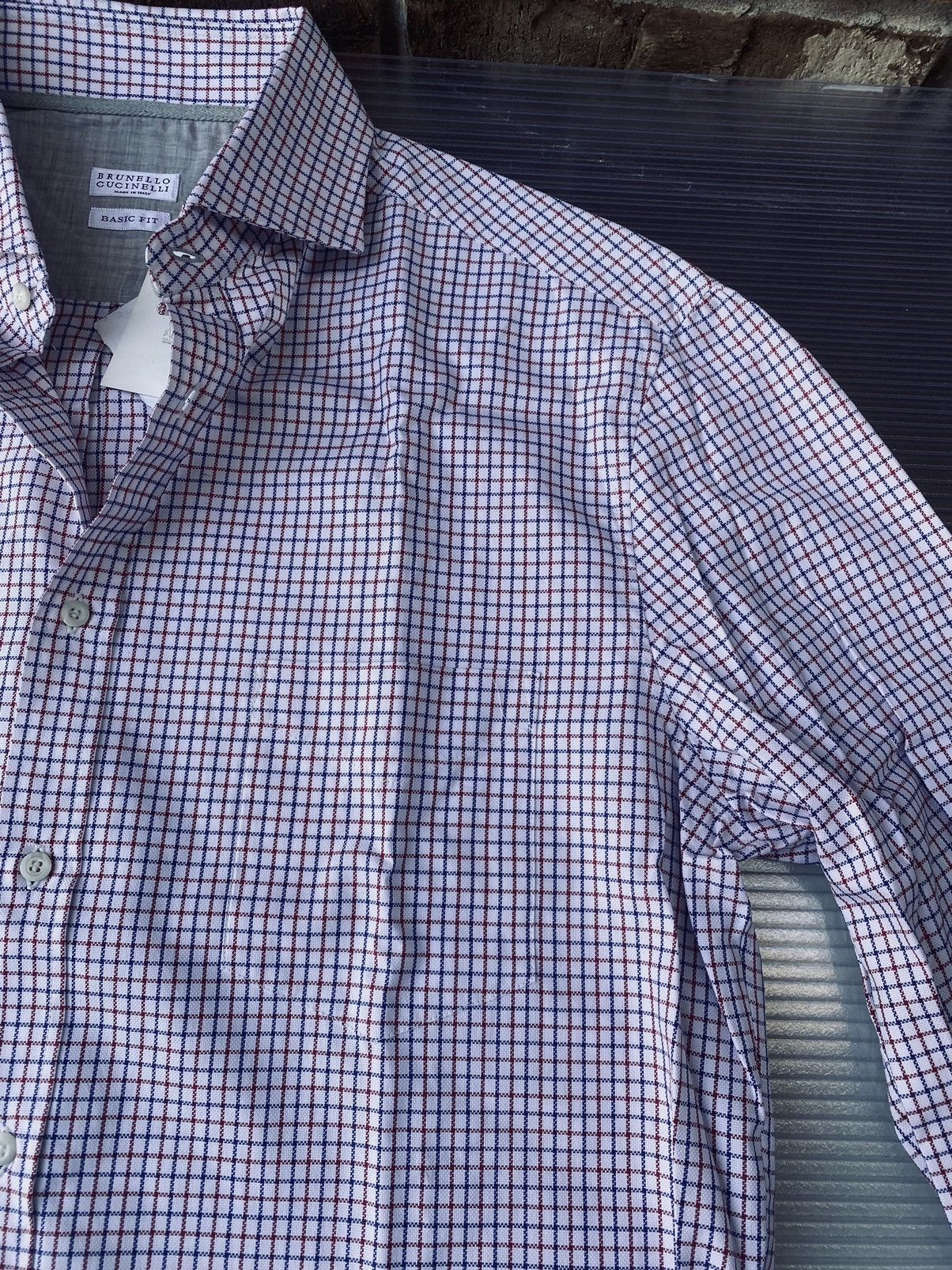 Brunello Cucinelli Brunello Cucinelli 🇮🇹 Red/White/Blue Check Dress Shirt XL NWT Size US XL / EU 56 / 4 - 9 Thumbnail