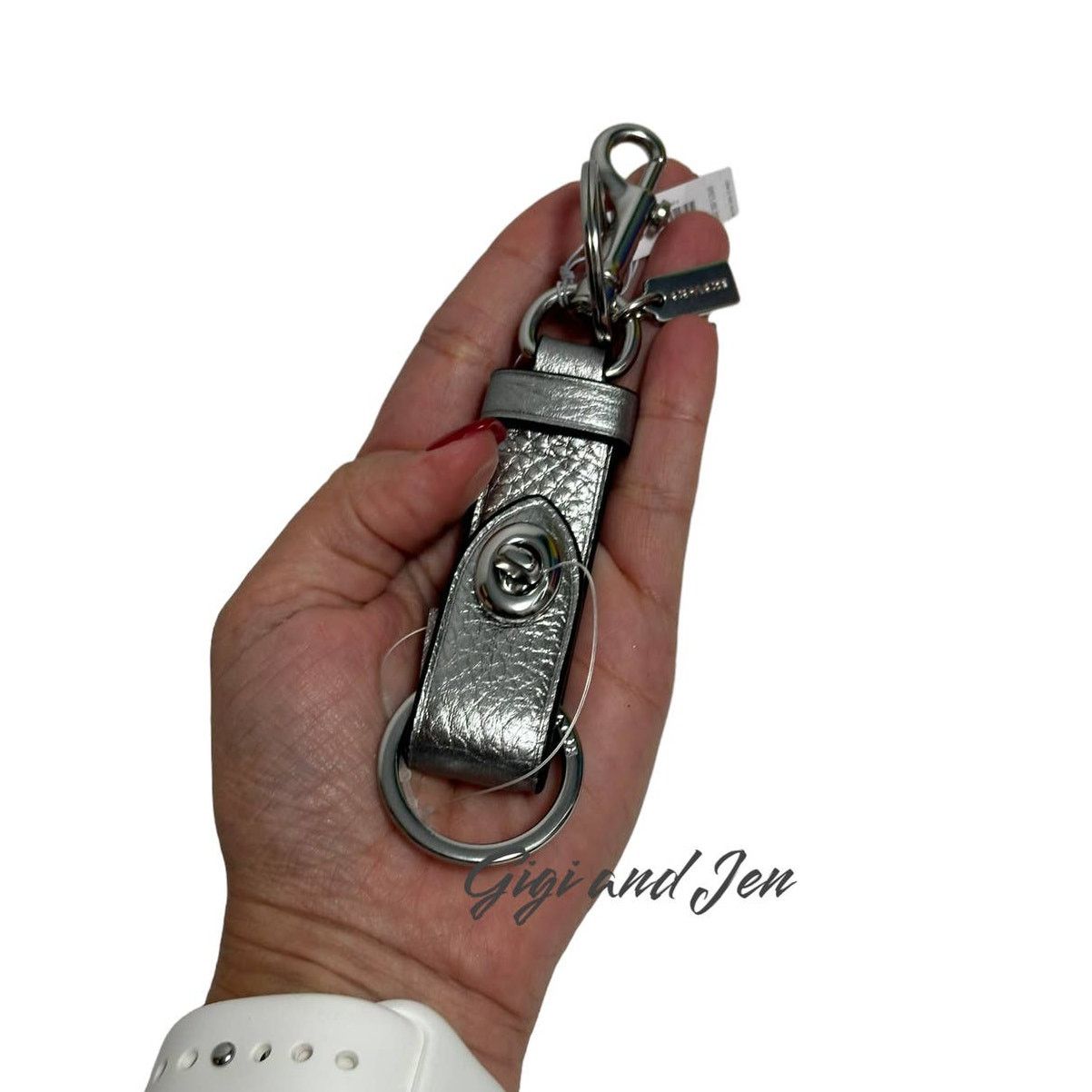 Coach Coach Trigger Snap Bag Charm Key Chain Silver Metallic Ash Size ONE SIZE - 5 Thumbnail