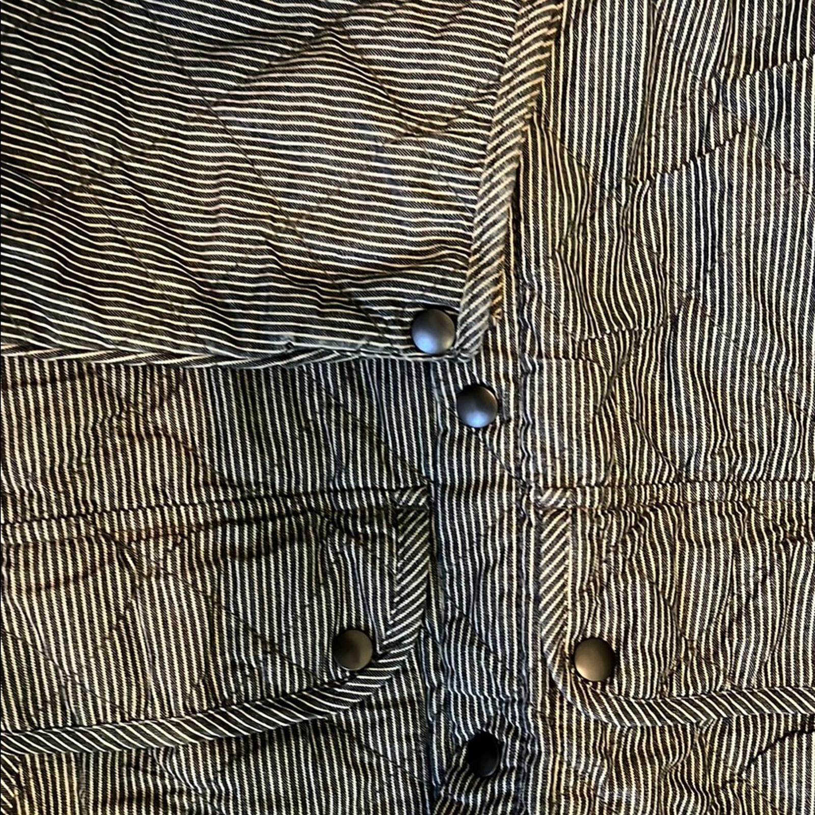Takeo Kikuchi hickory stripe quilted shirt jacket