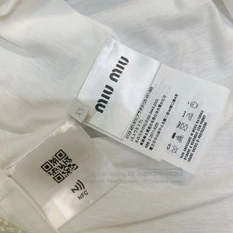 Miu Miu Miu Miu White Cotton Women's T-Shirt . Size XS / US 0-2 / IT 36-38 - 9 Thumbnail