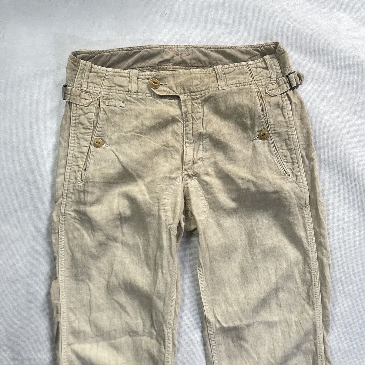 C.P. Company C.P Company Linen With Buckle Waist Military Style Pant Size US 33 - 4 Thumbnail