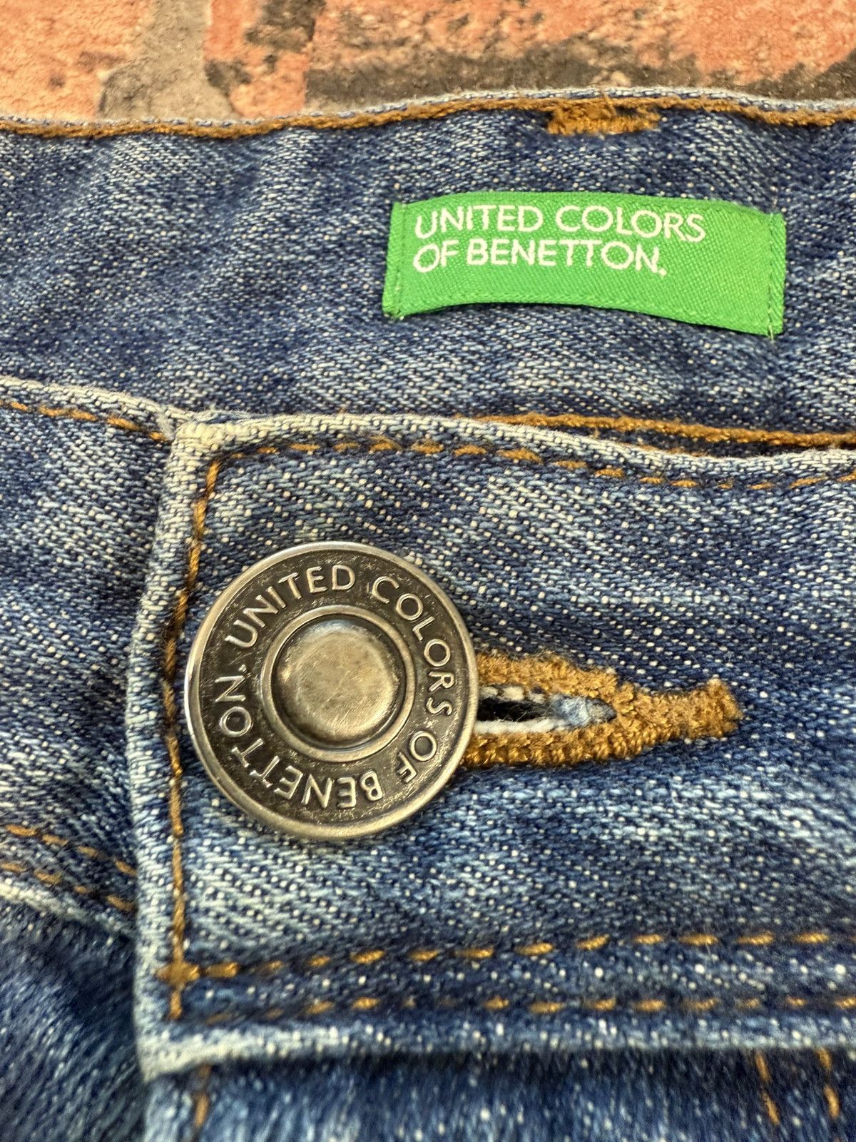Benetton × Vintage 90’s BENETTON RARE ITALIAN CASUAL Y2K LOGO RETRO DENIM PANTS Size US 30 / EU 46 - 8 Thumbnail