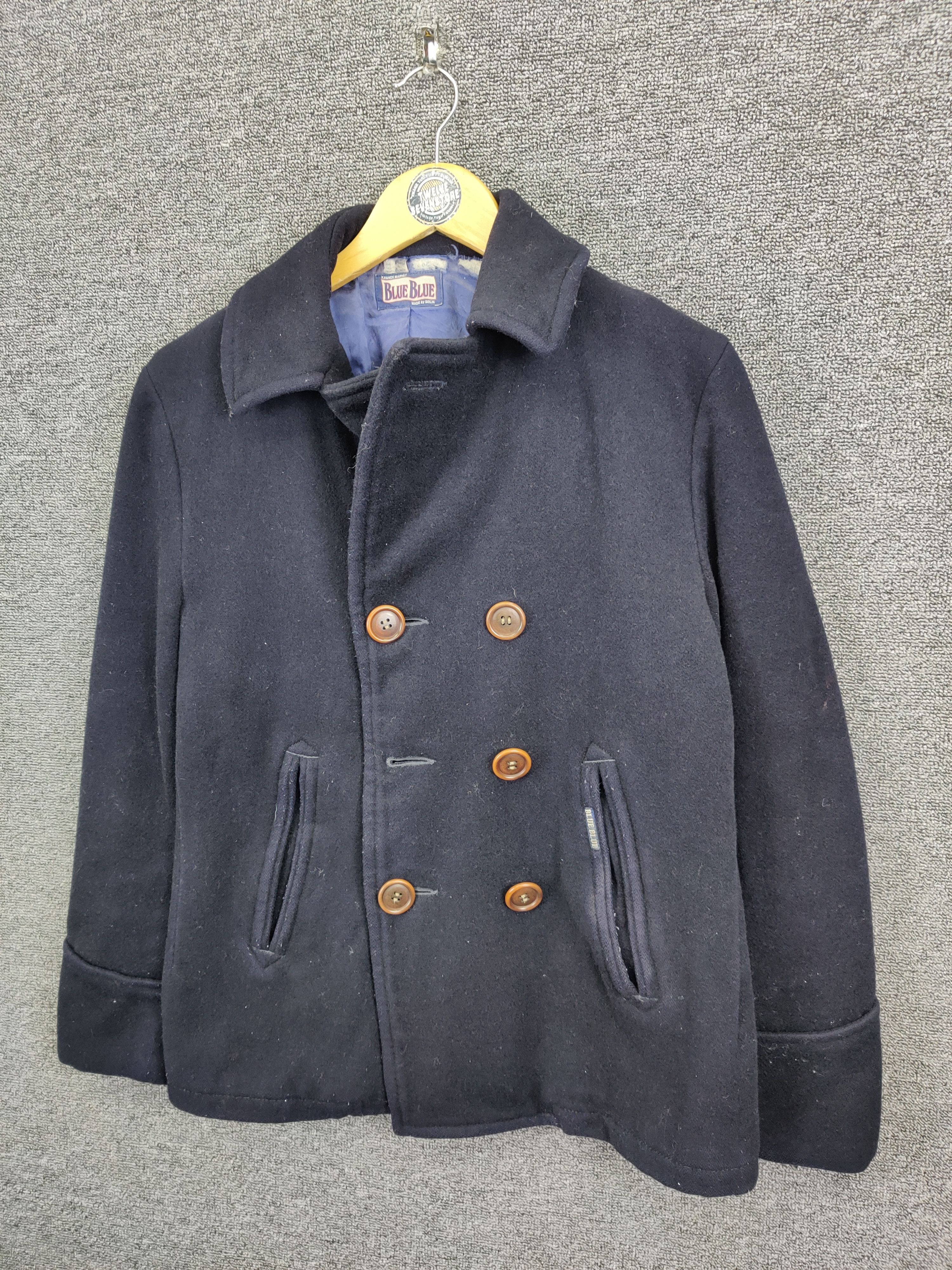 Blue Blue Japan Vintage Blue Blue Japan Wool Double Breasted Coat Size US M / EU 48-50 / 2 - 2 Thumbnail