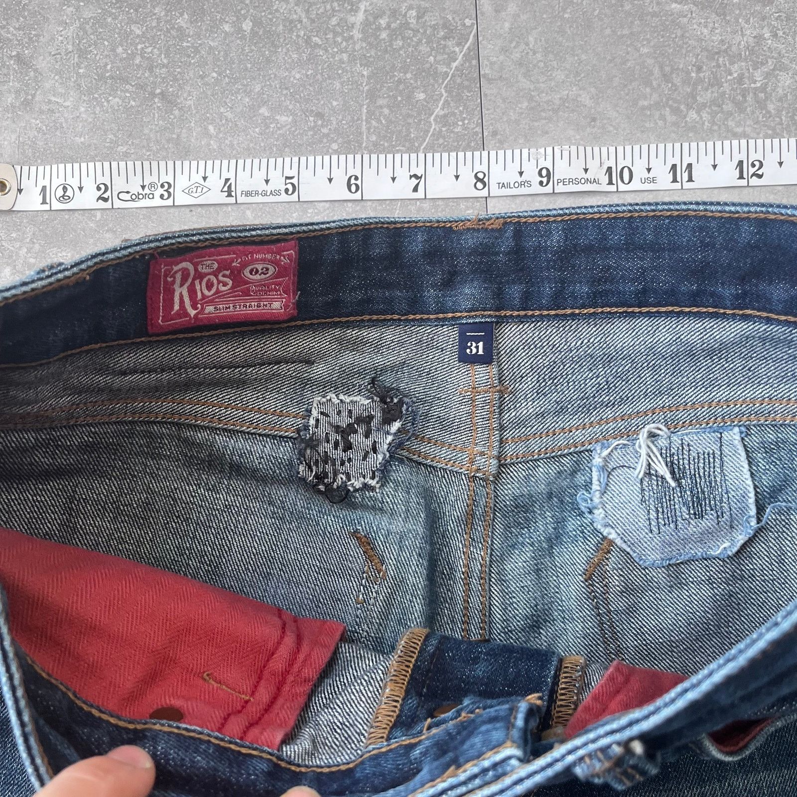 Freenote Cloth Freenote Cloth Rios Selvedge Jeans Patched & Faded Size US 31 - 5 Thumbnail