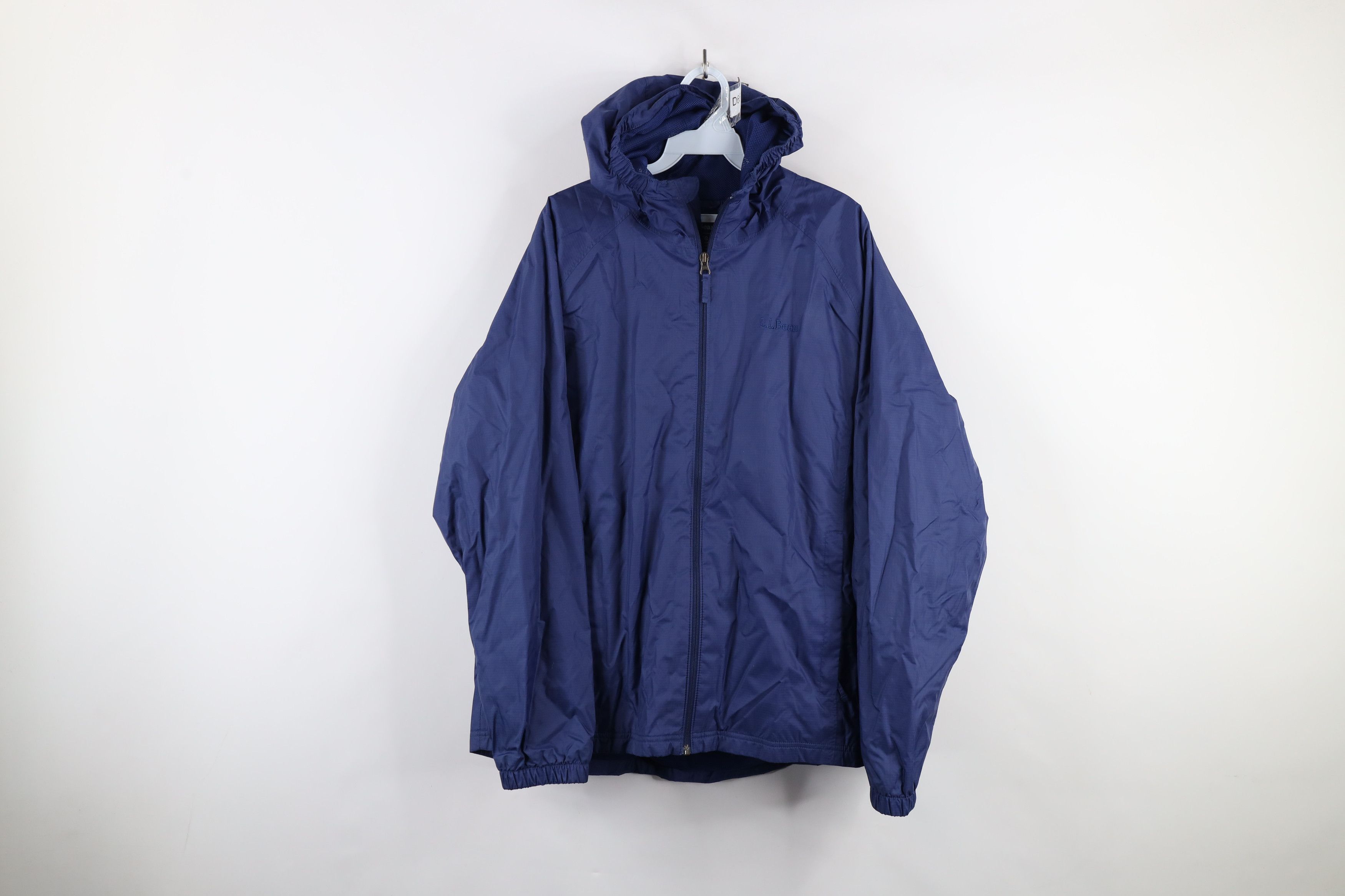 L.L. Bean × Vintage Vintage LL Bean Ripstop Hooded Windbreaker Rain Jacket Blue Size US L / EU 52-54 / 3 - 1 Thumbnail