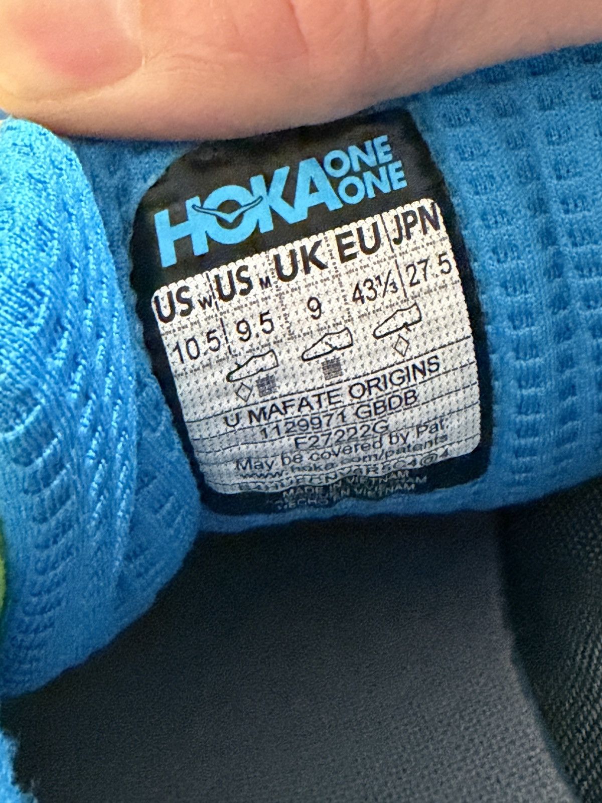 Hoka Hoka One One Mafate Origins Goblin Blue Size US 10 / EU 43 - 9 Thumbnail