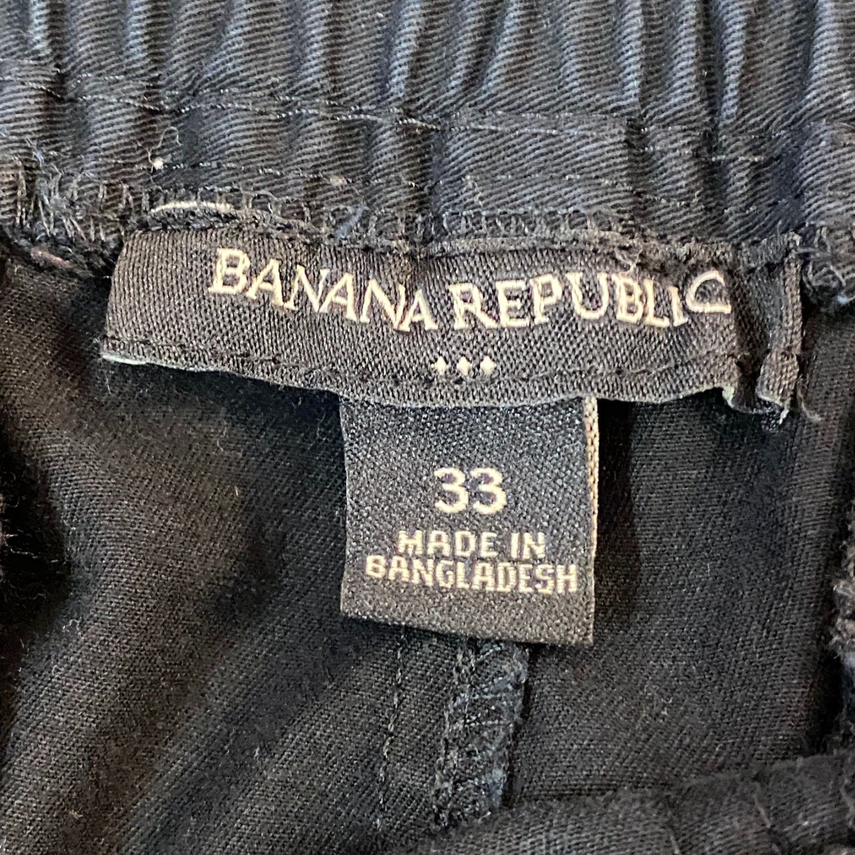 Banana Republic Banana Republic Mens Black Cotton Stretch Jogger Pants Size 33 Drawstring Size US 33 - 3 Thumbnail