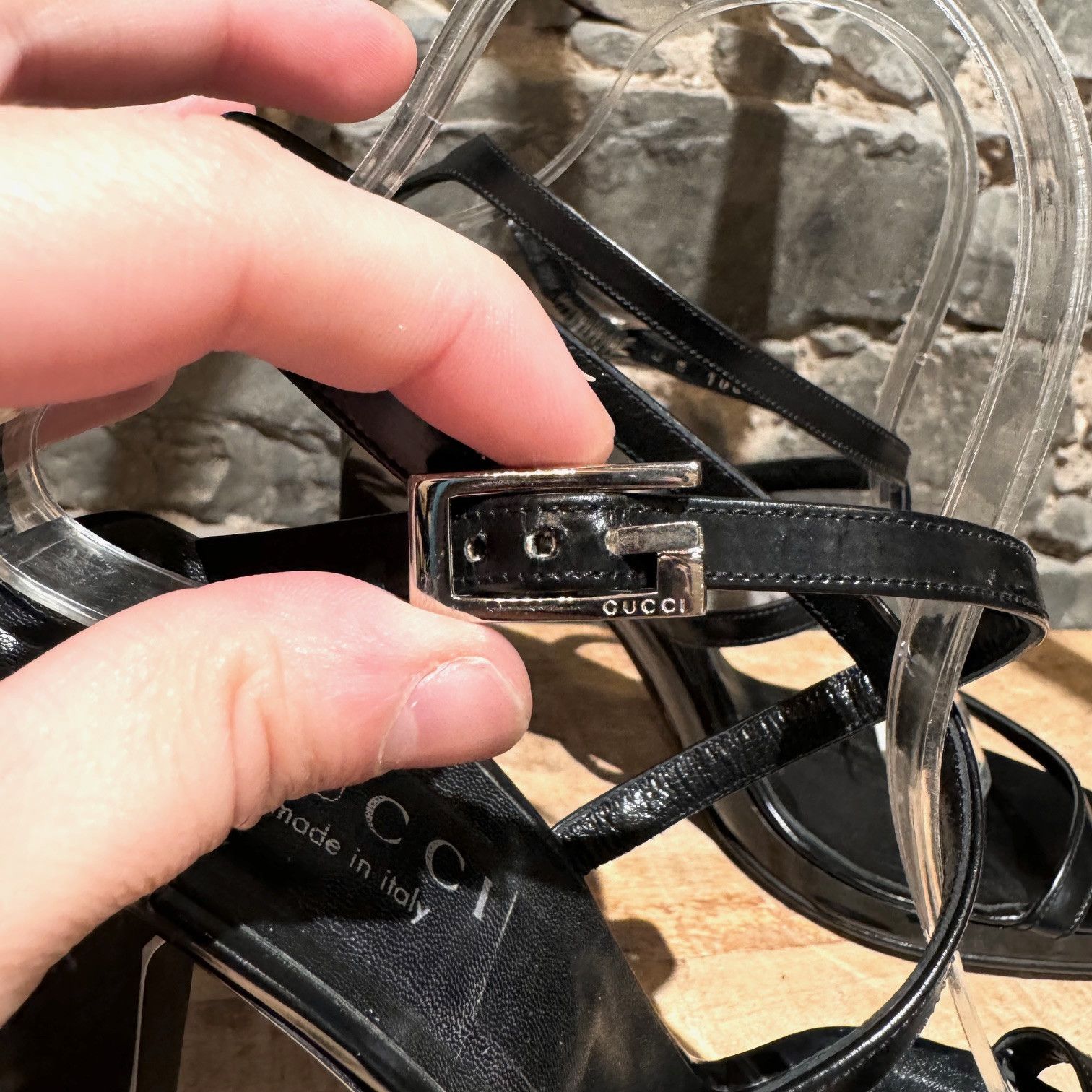 Gucci Gucci Tom Ford SS 1998 Black Strappy G Buckle Heeled Sandals Size US 9 / IT 39 - 2 Thumbnail